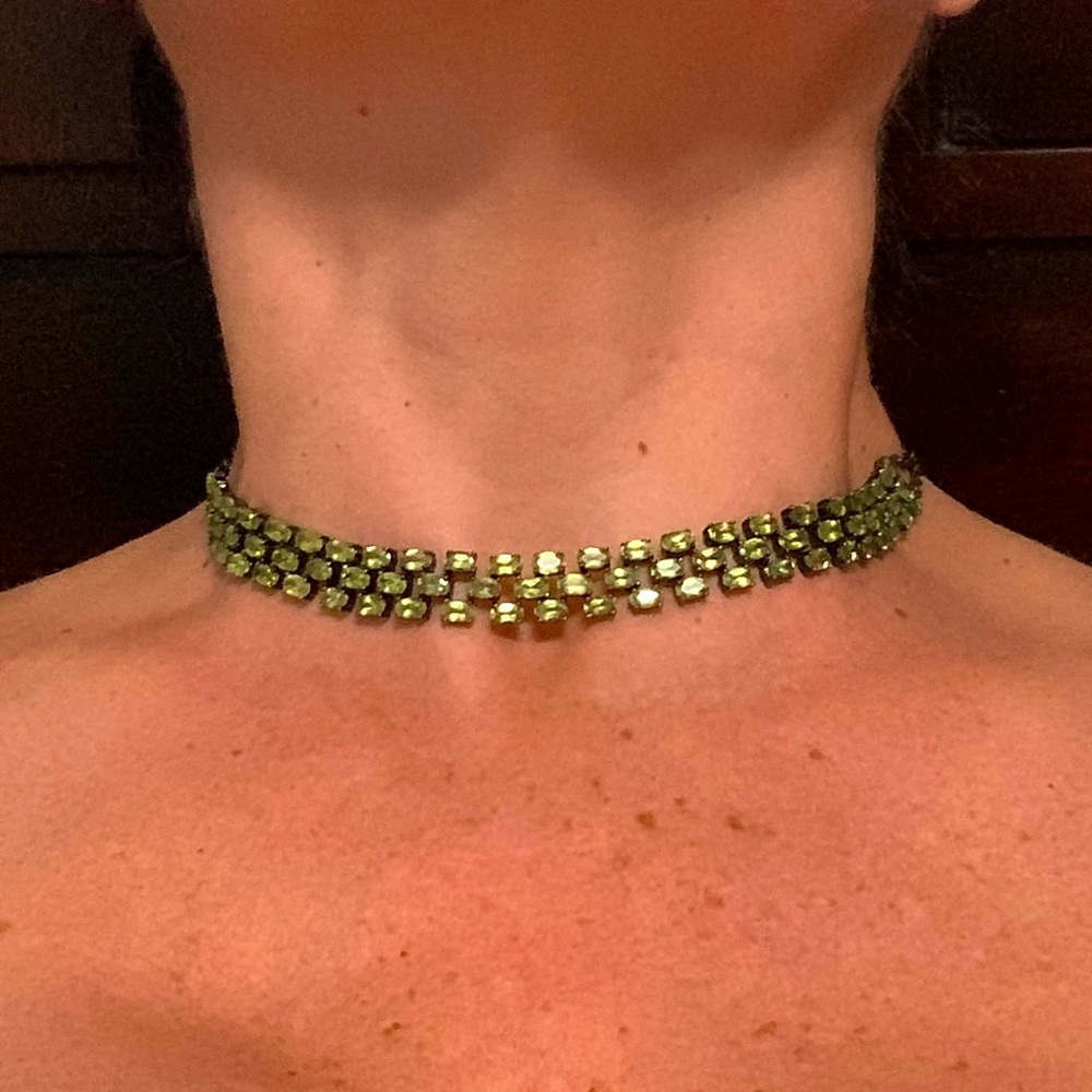 Cristina Sabatini green gemstone choker necklace